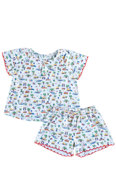 Pyjama fille FANTASIA en coton bio, short et haut