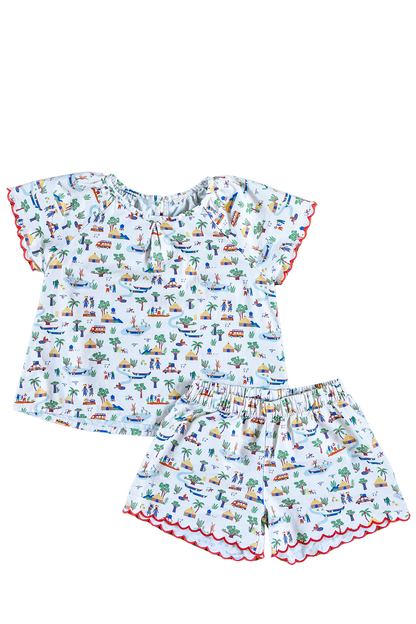 Pyjama fille FANTASIA en coton bio, short et haut
